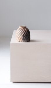 Rounded Ceramic Spiral Decorative Vessel