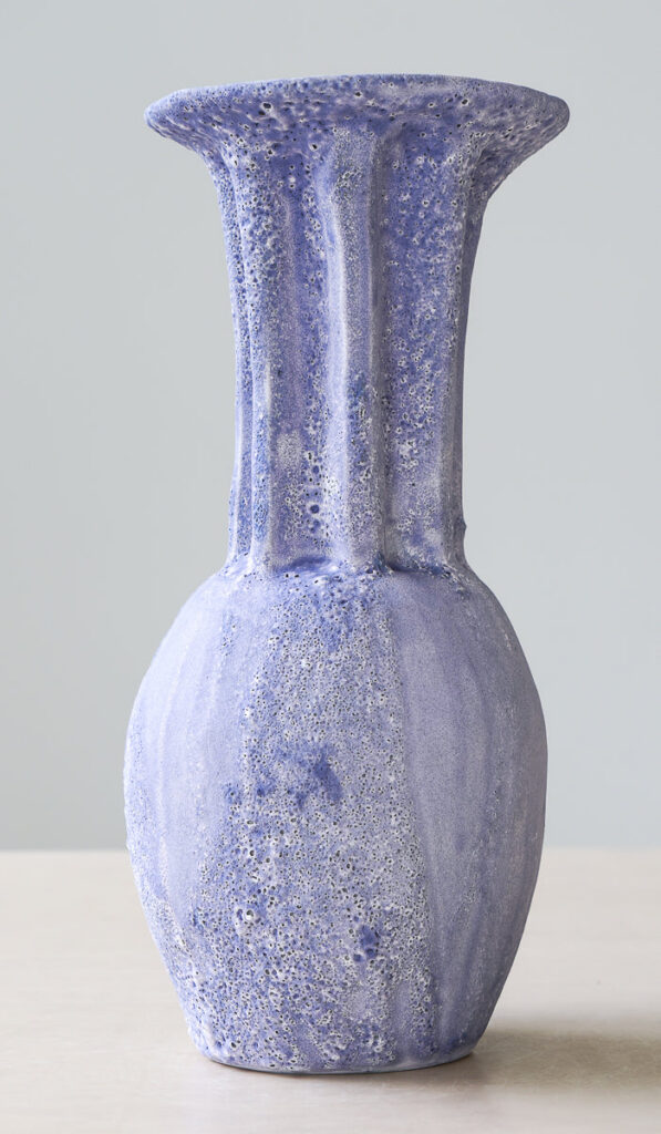 Sculpted Ceramic Fluted Decorative Vessel