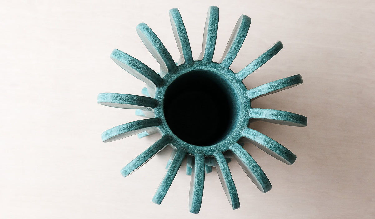 Structured Ceramic Soft Glow Decorative Vessel