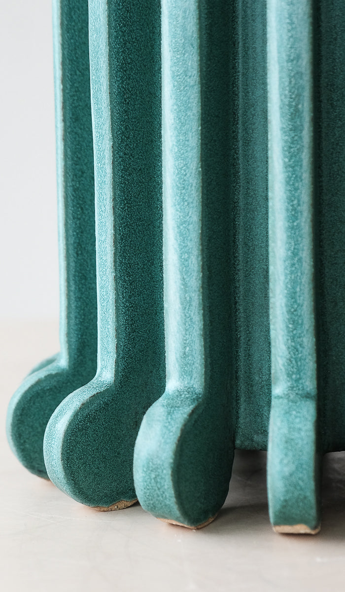 Structured Ceramic Soft Glow Decorative Vessel