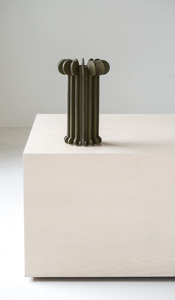 Structured Ceramic Soft Glow Decorative Vessel