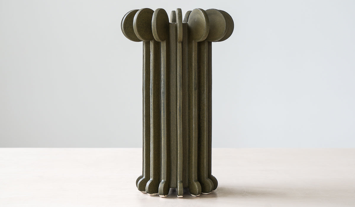 Structured Ceramic Soft Glow Decorative Vessel