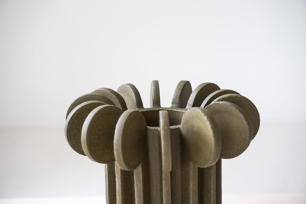 Structured Ceramic Soft Glow Decorative Vessel
