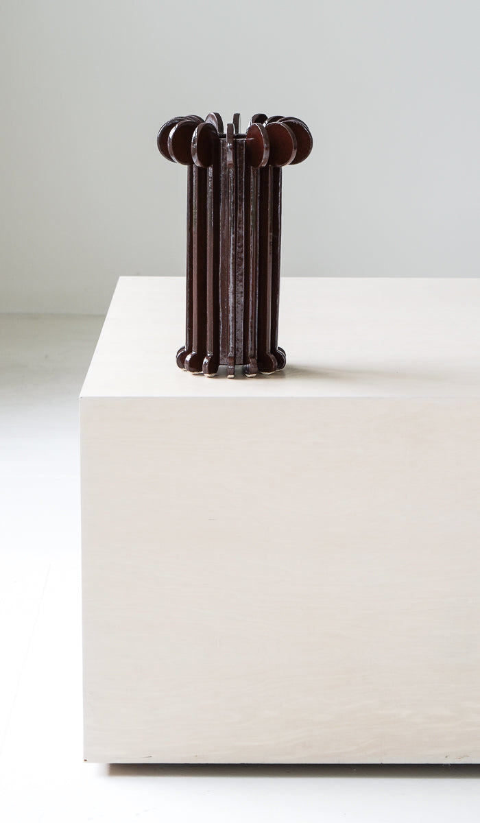Structured Ceramic Soft Glow Decorative Vessel
