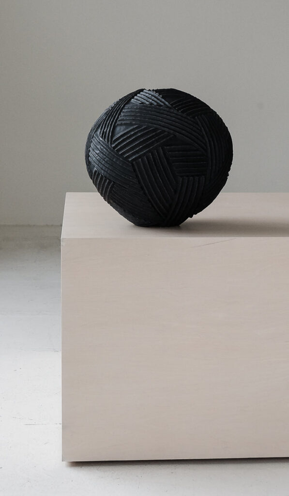 Black Ceramic Interior Decorative Vessel