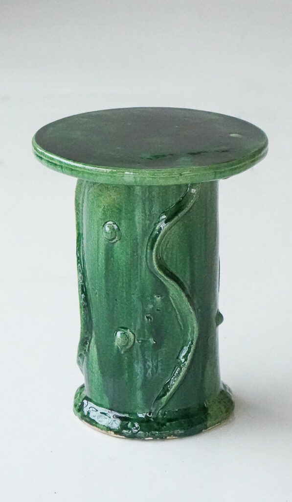Green Ceramic Compact Decorative Vessel