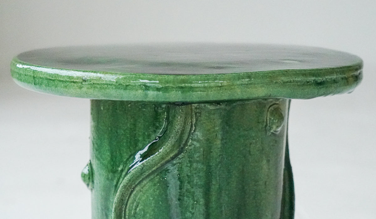 Green Ceramic Compact Decorative Vessel