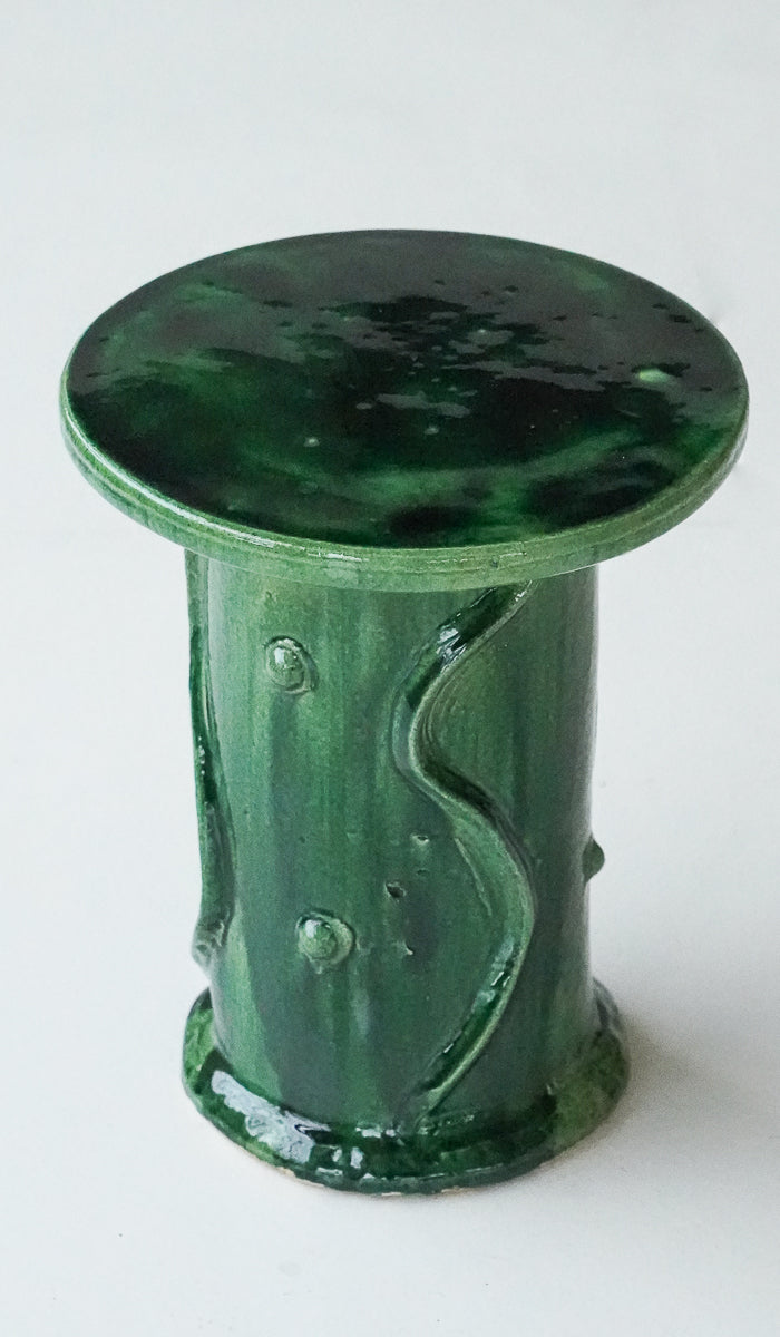 Green Ceramic Compact Decorative Vessel