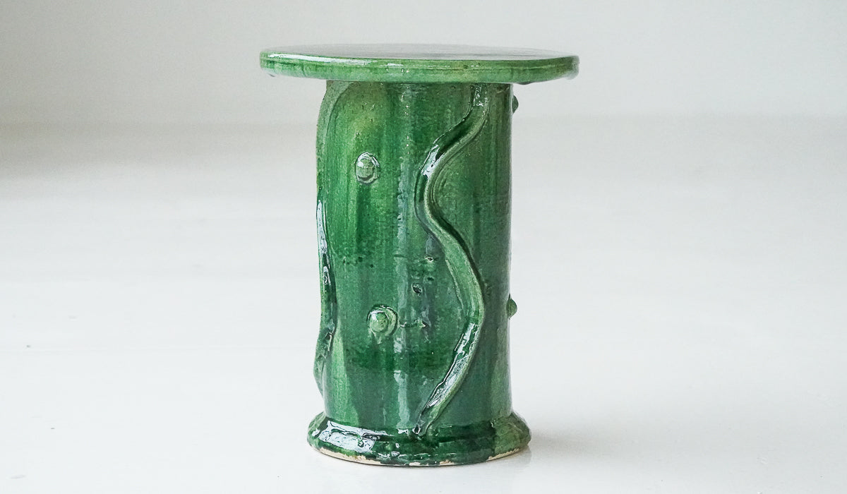 Green Ceramic Compact Decorative Vessel