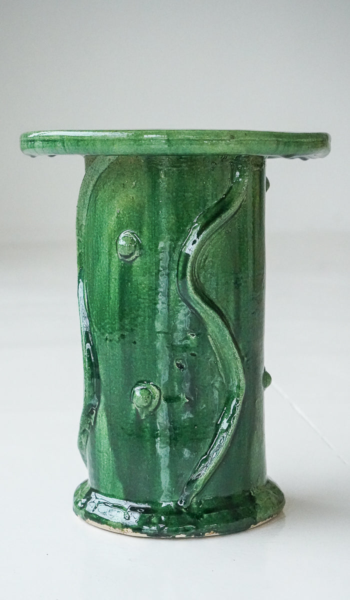 Green Ceramic Compact Decorative Vessel