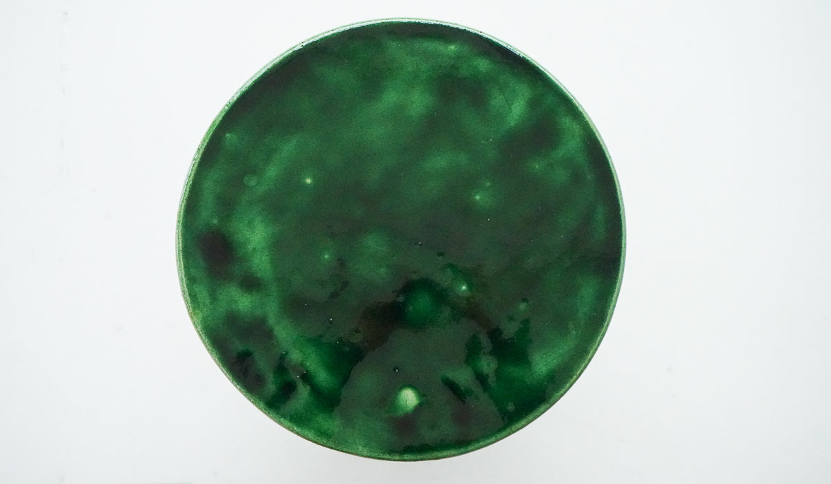 Green Ceramic Compact Decorative Vessel