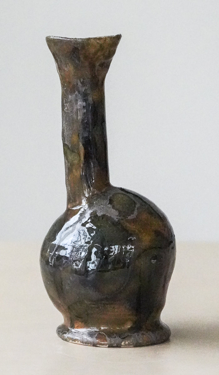 Sculpted Ceramic Compact Decorative Vessel