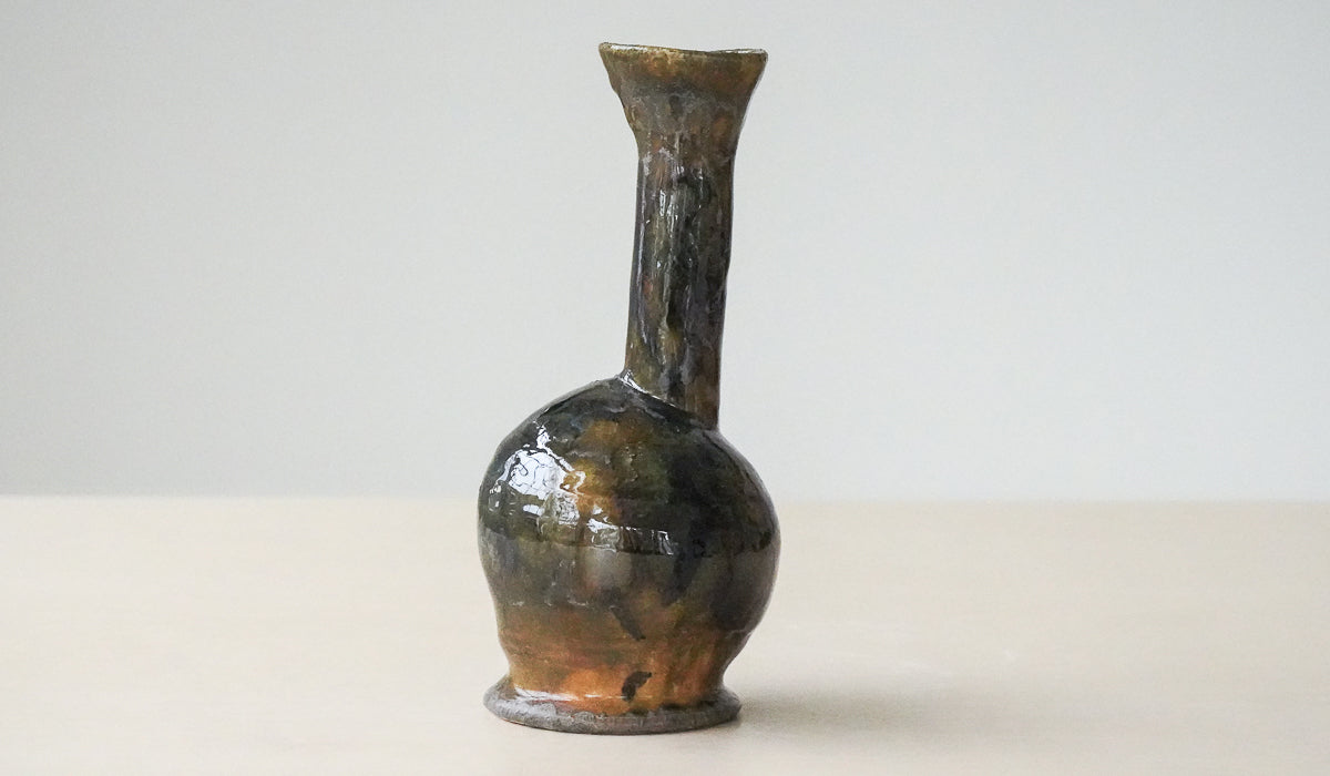 Sculpted Ceramic Compact Decorative Vessel