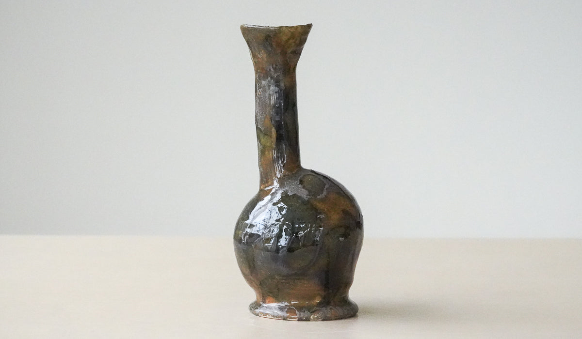 Sculpted Ceramic Compact Decorative Vessel
