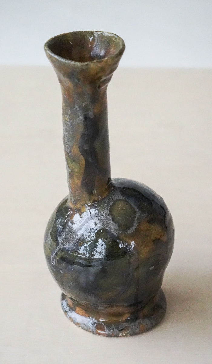 Sculpted Ceramic Compact Decorative Vessel