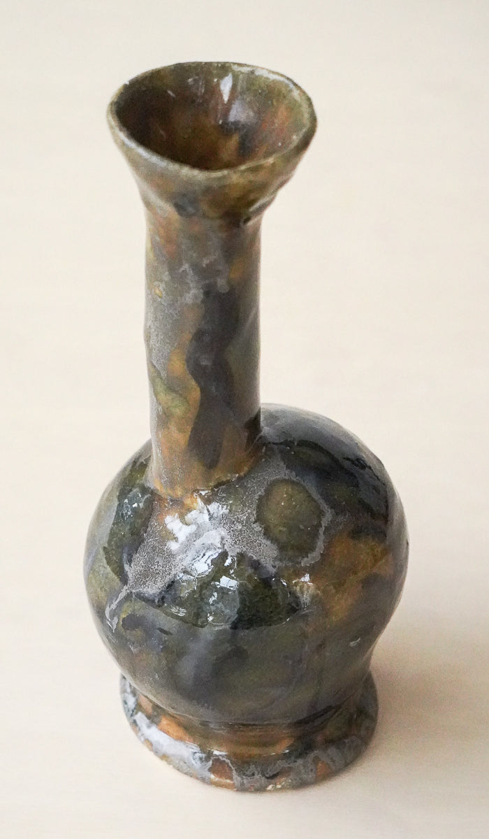 Sculpted Ceramic Compact Decorative Vessel