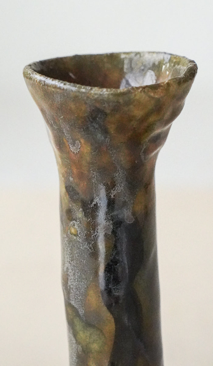 Sculpted Ceramic Compact Decorative Vessel