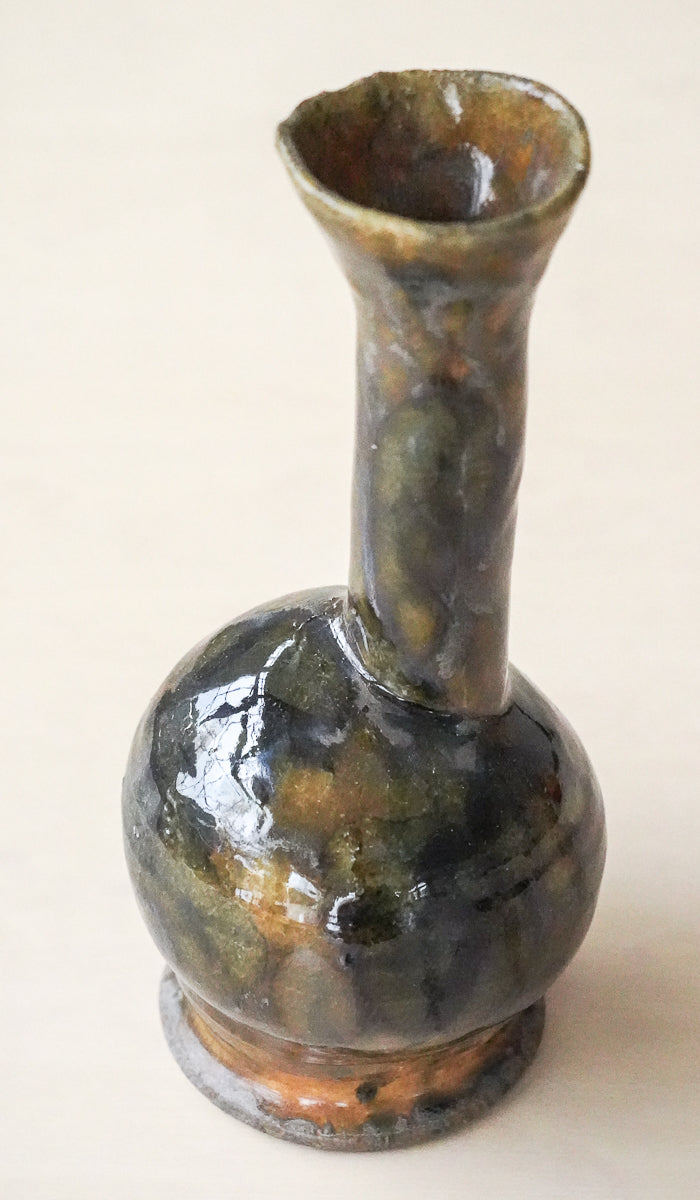 Sculpted Ceramic Compact Decorative Vessel