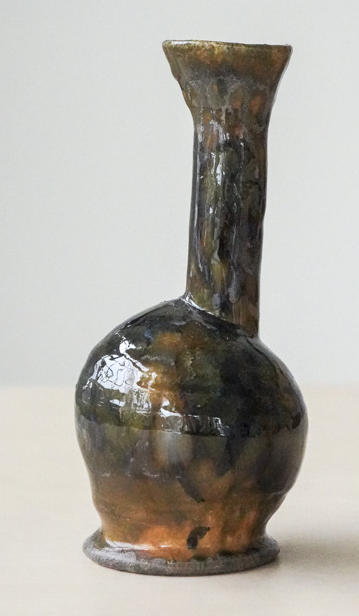 Sculpted Ceramic Compact Decorative Vessel