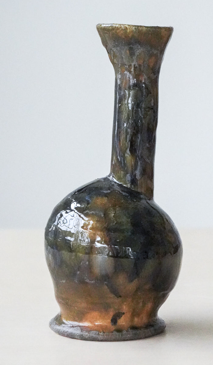 Sculpted Ceramic Compact Decorative Vessel