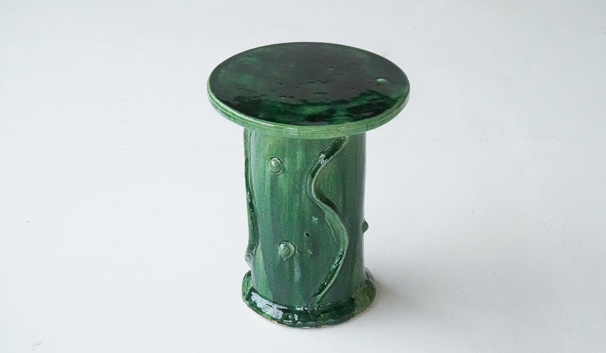 Green Ceramic Compact Decorative Vessel