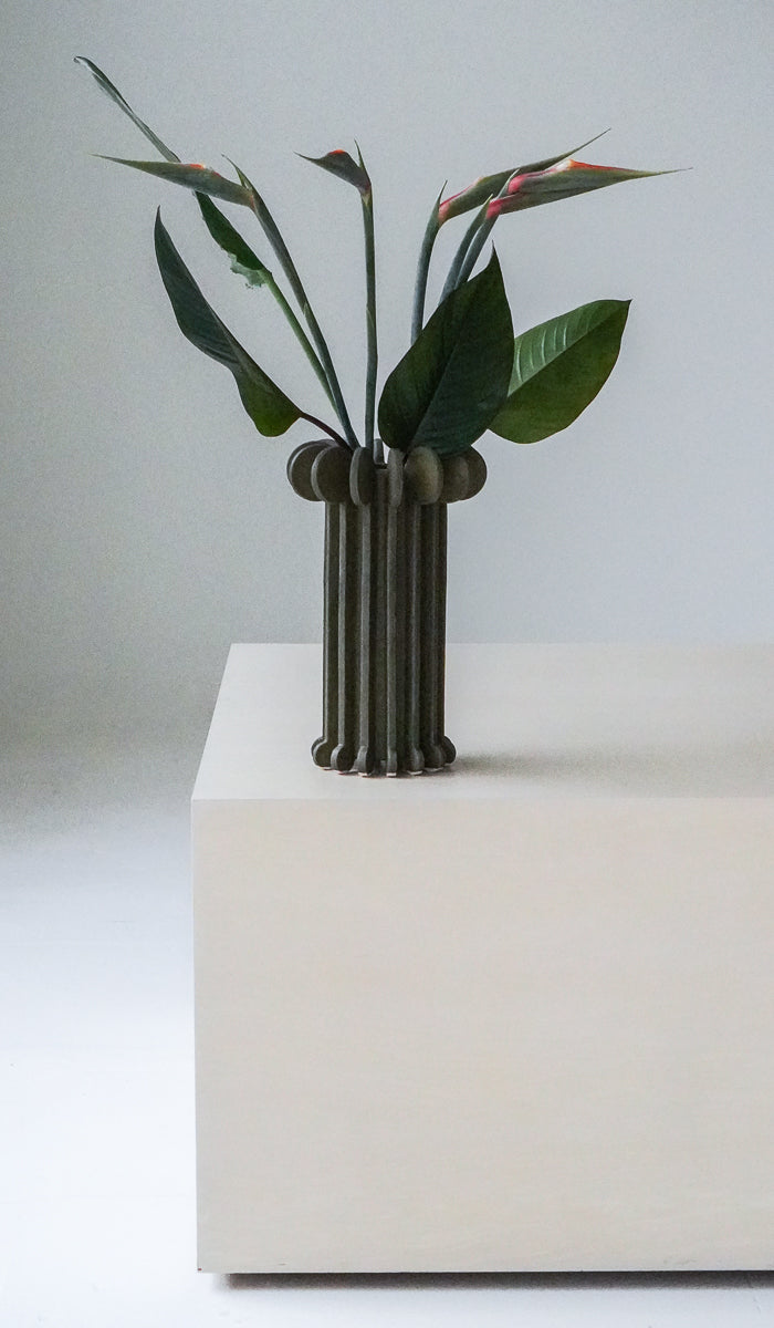 Structured Ceramic Soft Glow Decorative Vessel