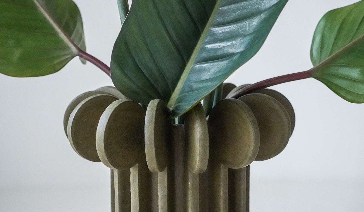 Structured Ceramic Soft Glow Decorative Vessel