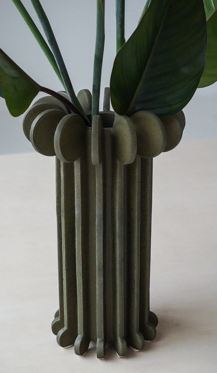 Structured Ceramic Soft Glow Decorative Vessel
